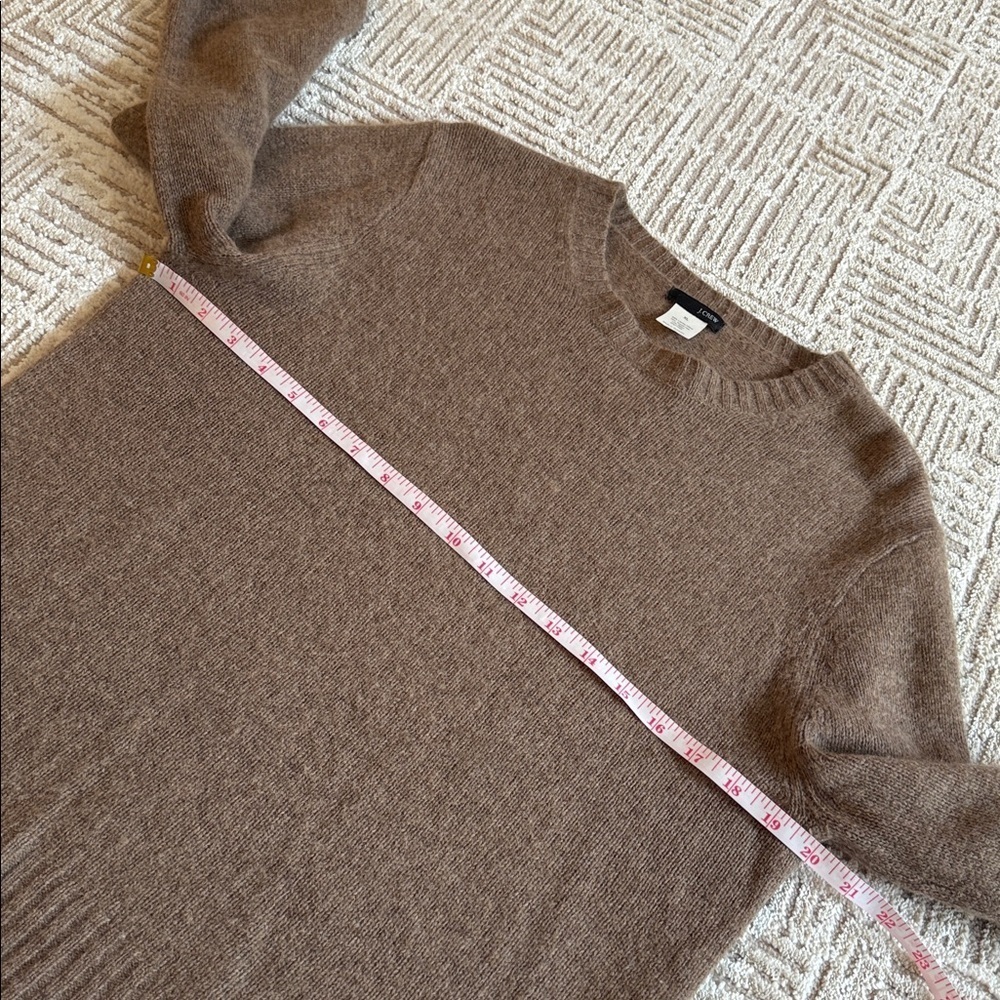 J. Crew Tan Lambs Wool Rabbit Hair Blend Crewneck Sweater - Picture 6 of 7
